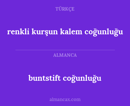 buntstift coğunluğu - renkli kurşun kalem coğunluğu
