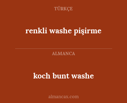 koch bunt washe - renkli washe pişirme