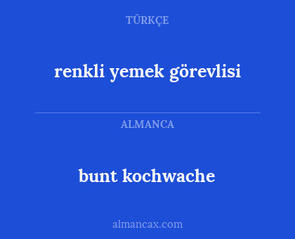 renkli yemek görevlisi - bunt kochwache
