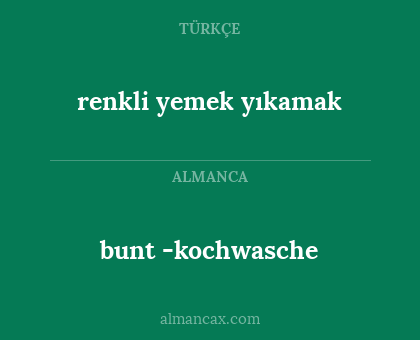renkli yemek yıkamak - bunt -kochwasche