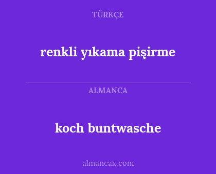 renkli yıkama pişirme - koch buntwasche
