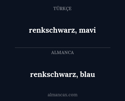 renkschwarz, blau - renkschwarz, mavi