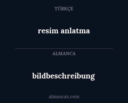 resim anlatma - bildbeschreibung