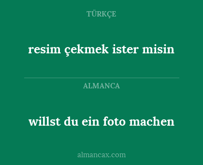 resim çekmek ister misin - willst du ein foto machen