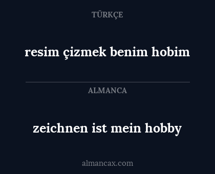 resim çizmek benim hobim - zeichnen ist mein hobby