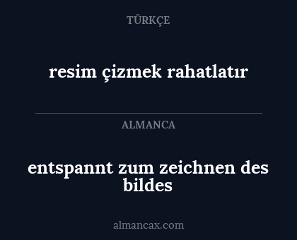 entspannt zum zeichnen des bildes - resim çizmek rahatlatır
