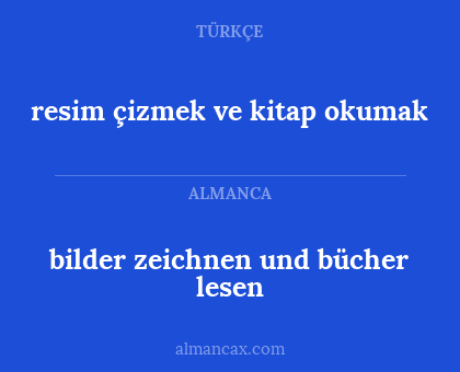resim çizmek ve kitap okumak - bilder zeichnen und bücher lesen