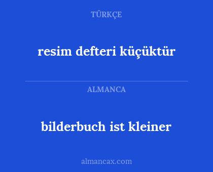resim defteri küçüktür - bilderbuch ist kleiner