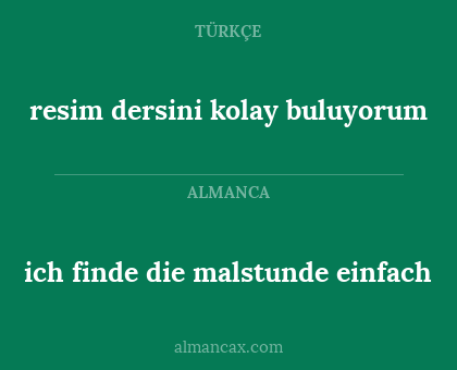 ich finde die malstunde einfach - resim dersini kolay buluyorum