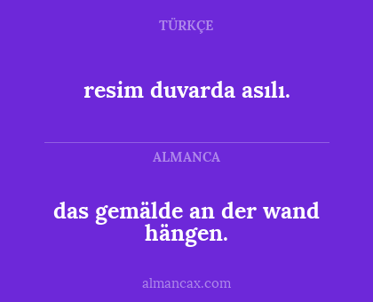 das gemälde an der wand hängen. - resim duvarda asılı.