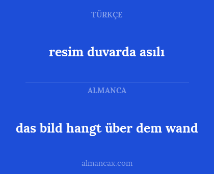 das bild hangt über dem wand - resim duvarda asılı