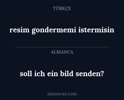 soll ich ein bild senden? - resim gondermemi istermisin
