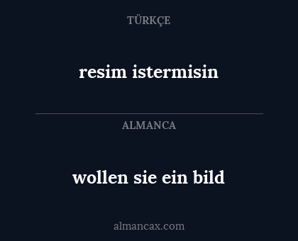 wollen sie ein bild - resim istermisin