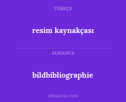 bildbibliographie - resim kaynakçası