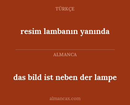 das bild ist neben der lampe - resim lambanın yanında