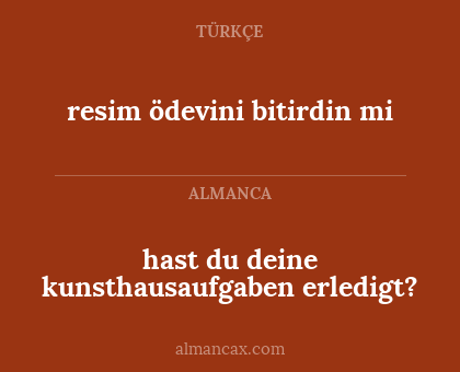 hast du deine kunsthausaufgaben erledigt? - resim ödevini bitirdin mi