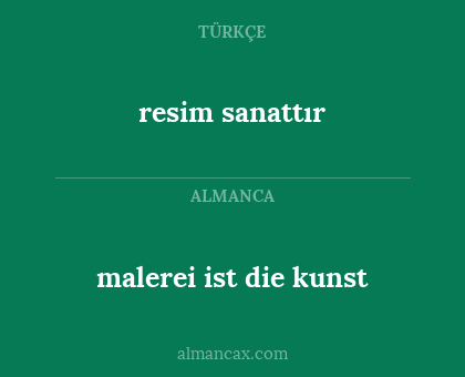 malerei ist die kunst - resim sanattır