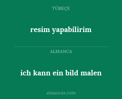 ich kann ein bild malen - resim yapabilirim
