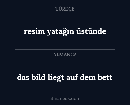 das bild liegt auf dem bett - resim yatağın üstünde