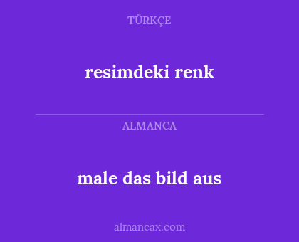 male das bild aus - resimdeki renk