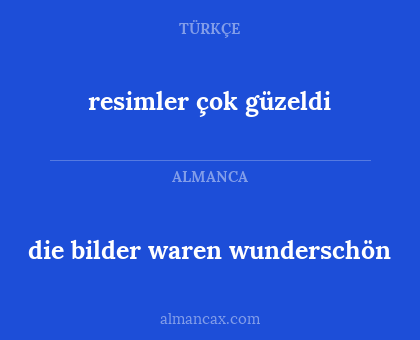 die bilder waren wunderschön - resimler çok güzeldi