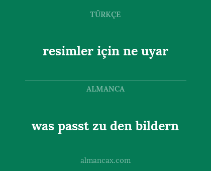 was passt zu den bildern - resimler için ne uyar