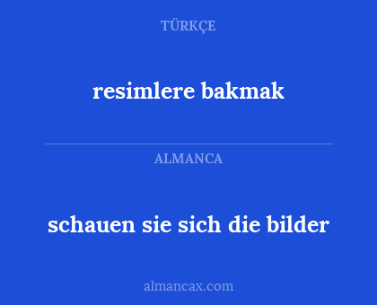 resimlere bakmak - schauen sie sich die bilder