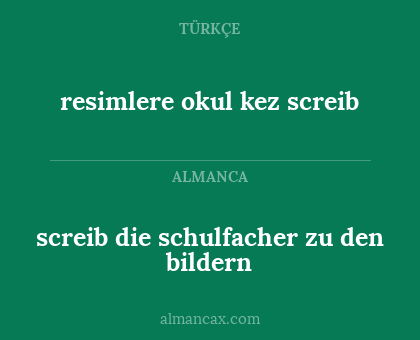 screib die schulfacher zu den bildern - resimlere okul kez screib