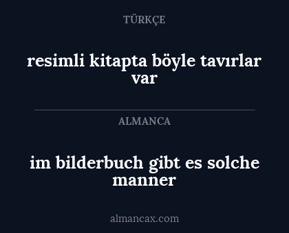 im bilderbuch gibt es solche manner - resimli kitapta böyle tavırlar var