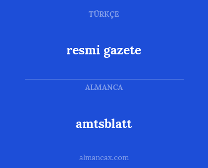 amtsblatt - resmi gazete