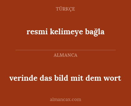 resmi kelimeye bağla - verinde das bild mit dem wort