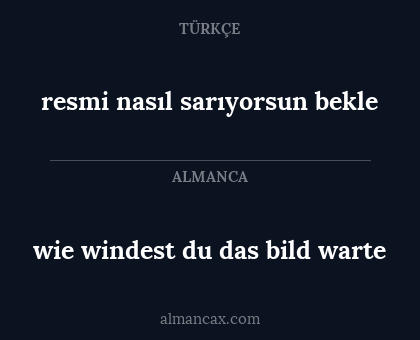 resmi nasıl sarıyorsun bekle - wie windest du das bild warte