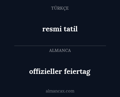 offizieller feiertag - resmi tatil