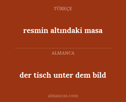 resmin altındaki masa - der tisch unter dem bild