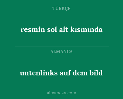 untenlinks auf dem bild - resmin sol alt kısmında