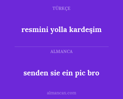 senden sie ein pic bro - resmini yolla kardeşim