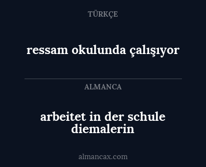 ressam okulunda çalışıyor - arbeitet in der schule diemalerin