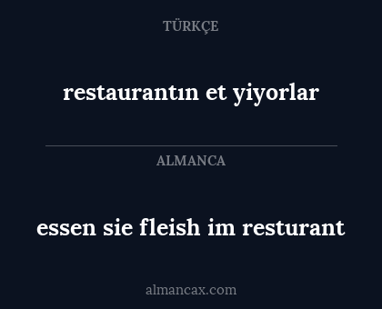essen sie fleish im resturant - restaurantın et yiyorlar
