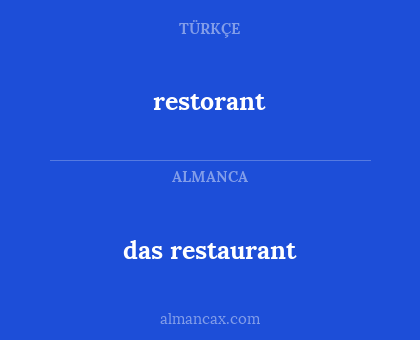 restorant - das restaurant