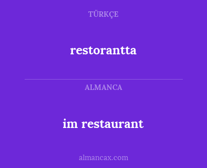 im restaurant - restorantta