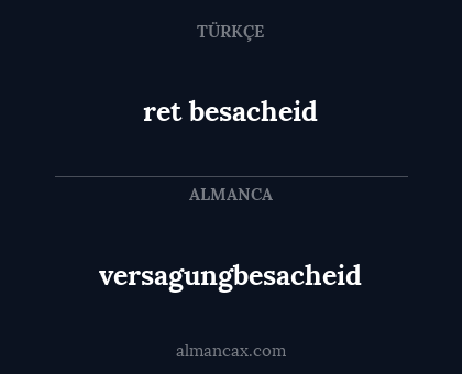 ret besacheid - versagungbesacheid