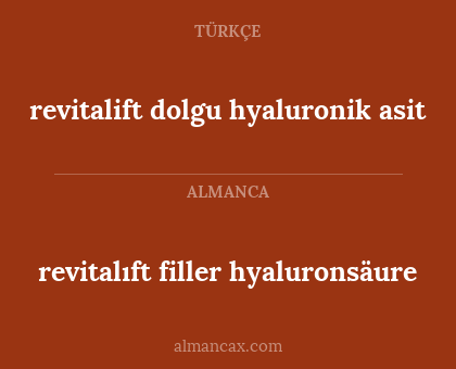 revitalıft filler hyaluronsäure - revitalift dolgu hyaluronik asit