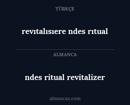 ndes ritual revitalizer - revıtalısıere ndes rıtual