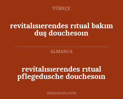 revitalısıerendes rıtual bakım duş douchesoın - revitalısıerendes rıtual pflegedusche douchesoın