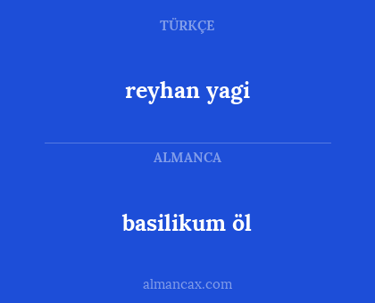 reyhan yagi - basilikum öl