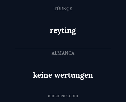 reyting - keine wertungen