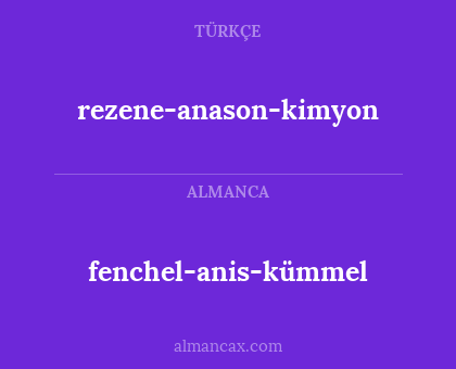 rezene-anason-kimyon - fenchel-anis-kümmel