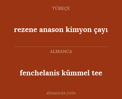 rezene anason kimyon çayı - fenchelanis kümmel tee