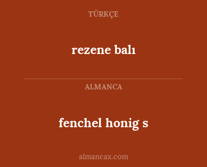 rezene balı - fenchel honig s