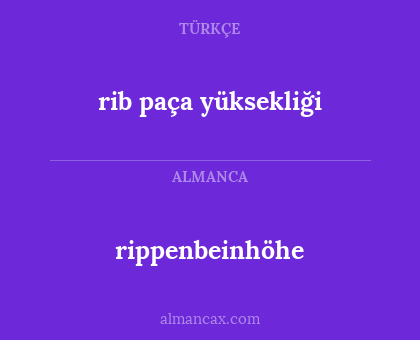 rib paça yüksekliği - rippenbeinhöhe